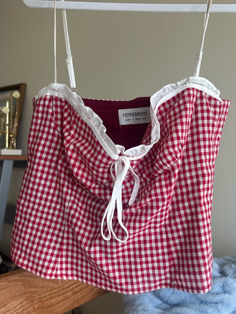 Peppermayo White Mini Skirt with Lace Trim - Picture 4 of 5